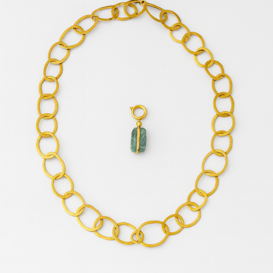 Collar MULTIPOSICIÓN con Aguamarina bruta