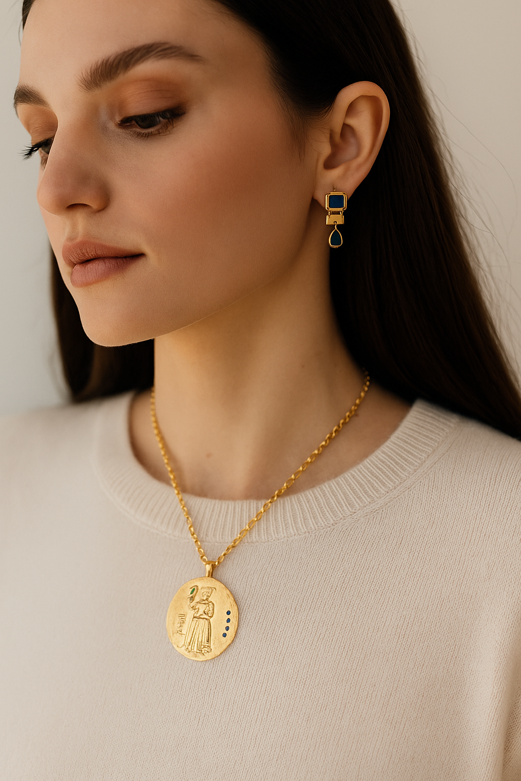 Collar HELENA Prehnita y amatistas