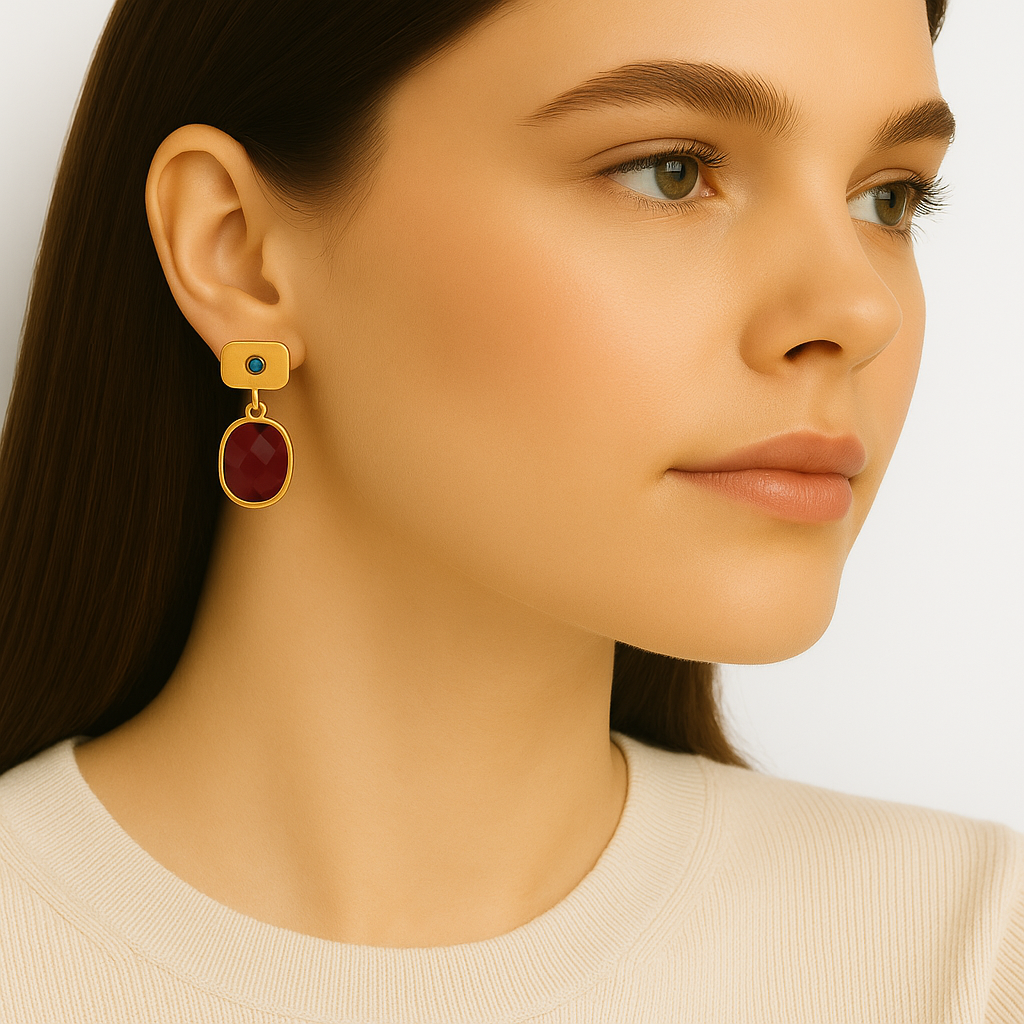 Pendientes SILK Granate