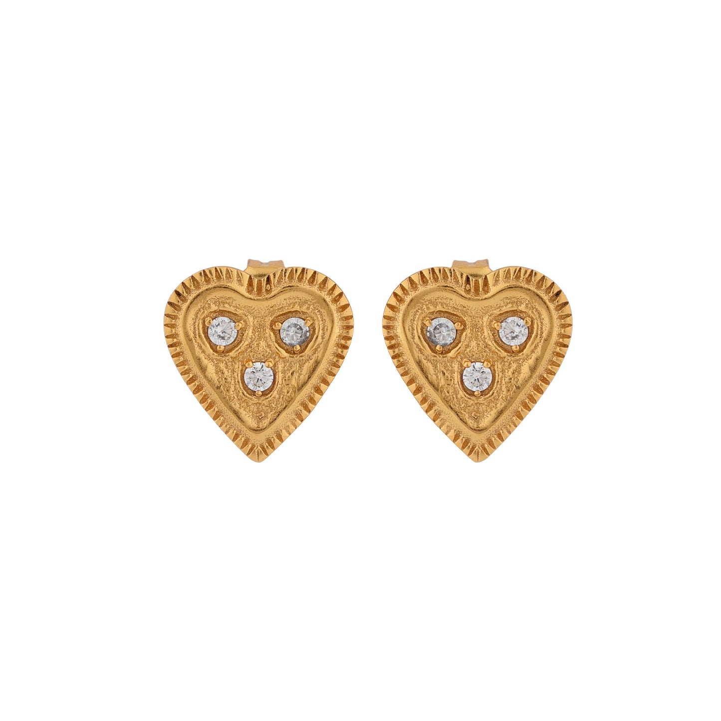 Pendientes botón HART Circonitas