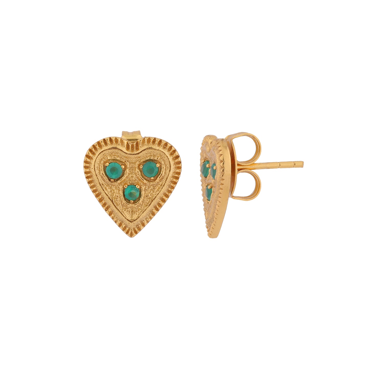 Pendientes botón HART Green onix