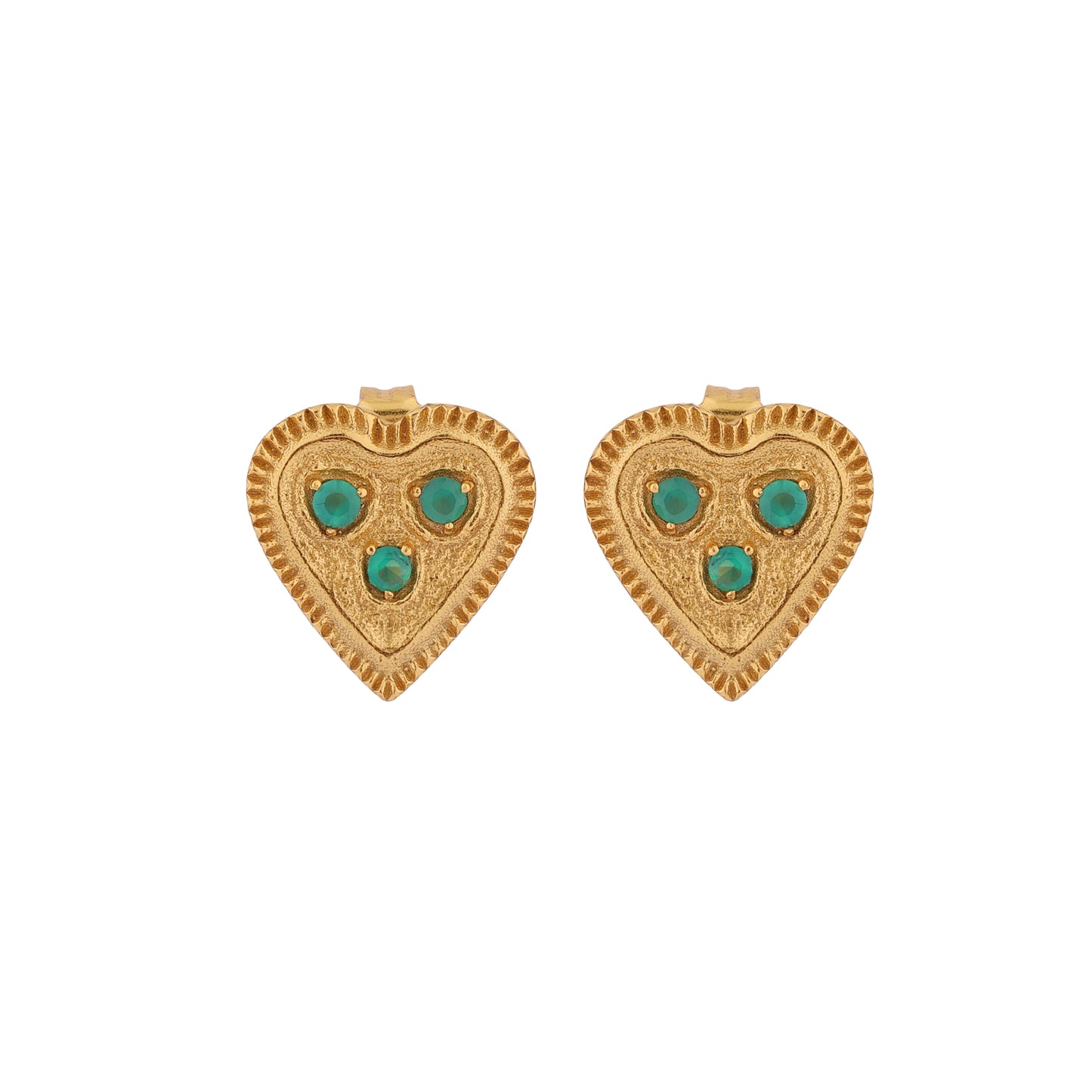 Pendientes botón HART Green onix