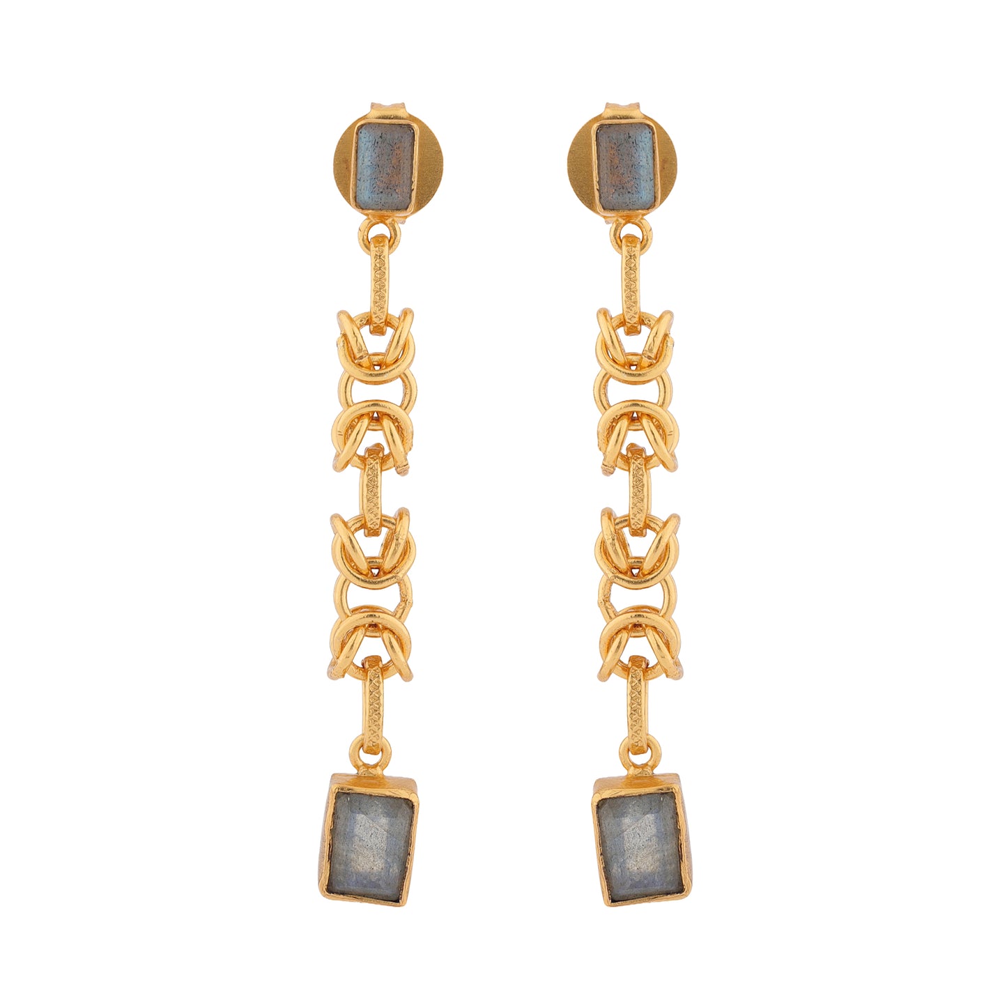Pendientes largos ANCIENT Labradorita