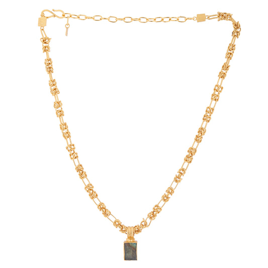 Collar AMULET Labradorita bruta