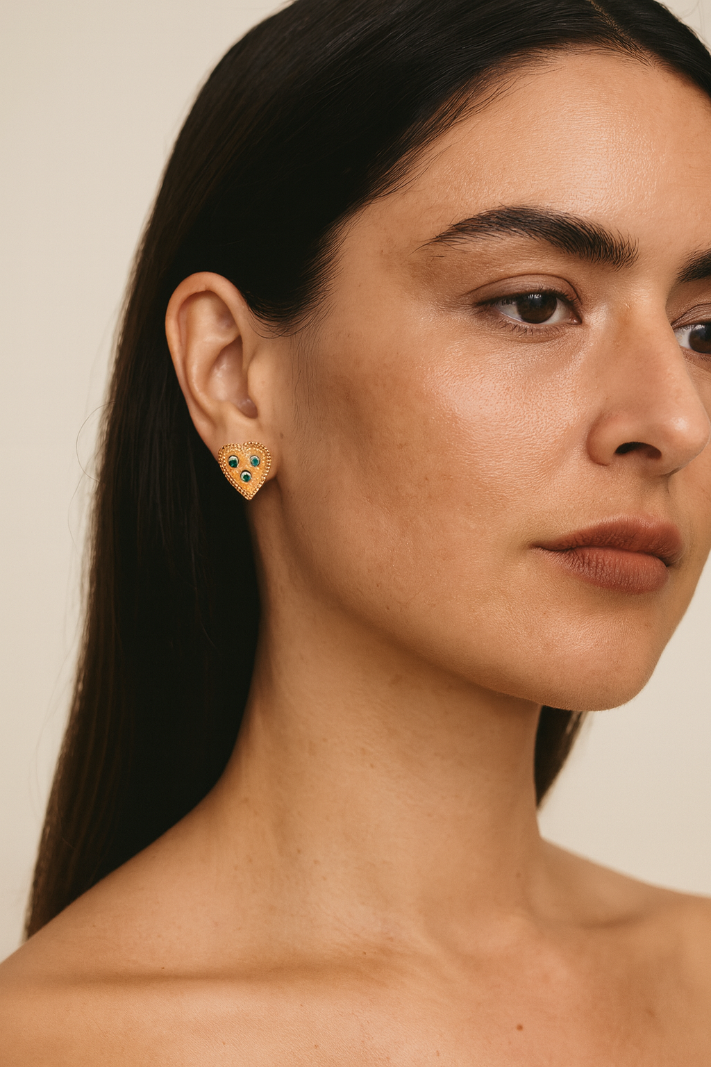Pendientes botón HART Circonitas