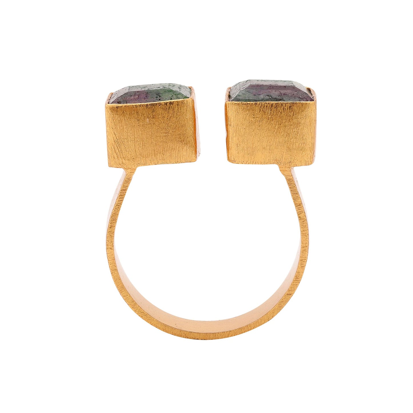 ANILLO DOBLE CUADRADO LABRADORITA