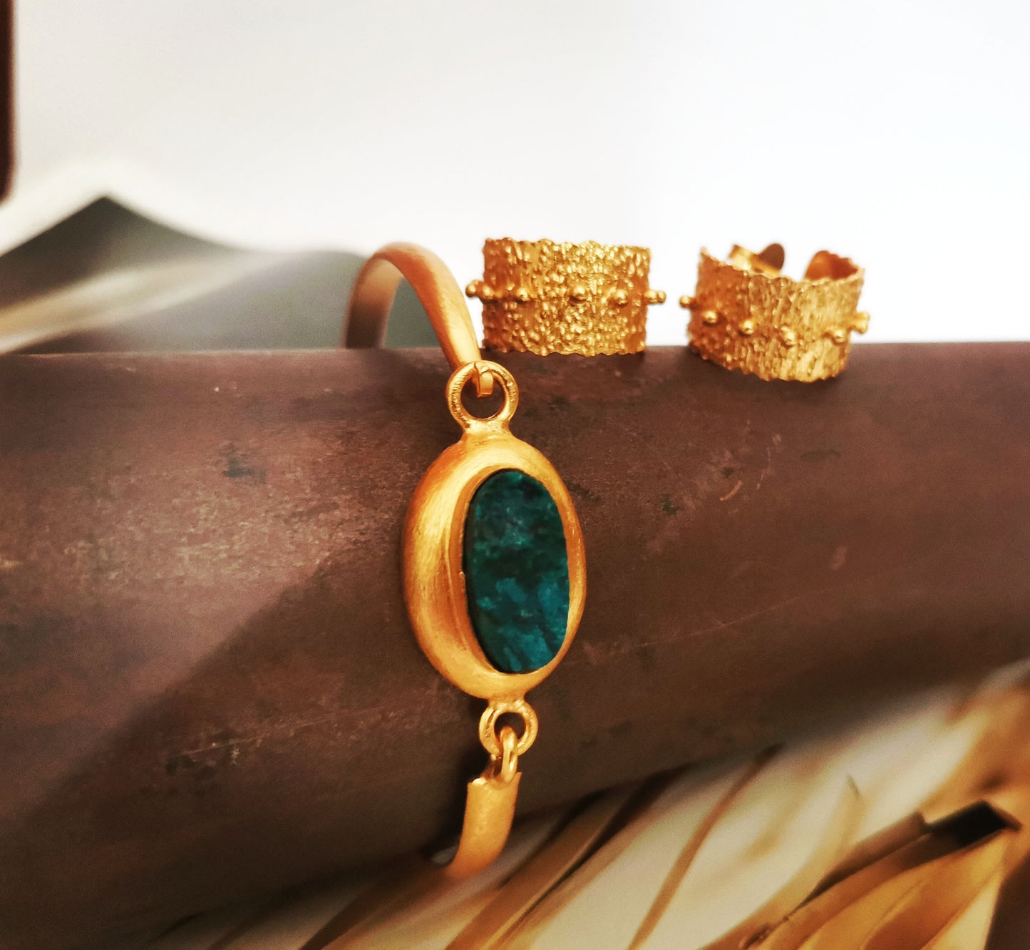 Pulsera STONE EYE Crisocola bruta
