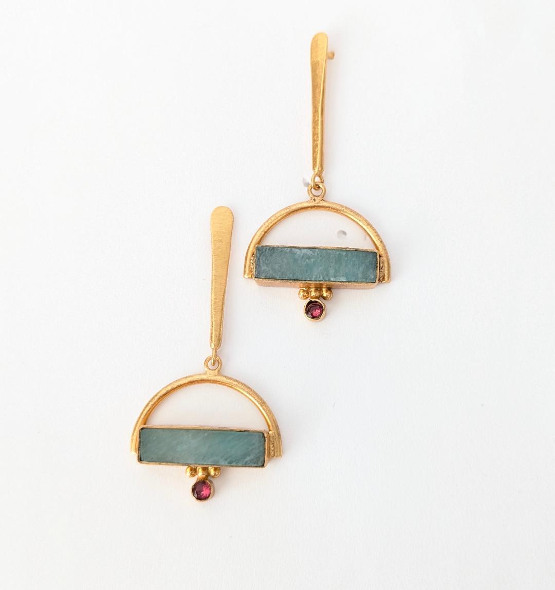 Pendentes largos PIPPA Amazonita satinada