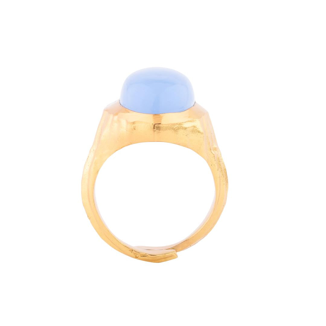 Anillo MEDITERRANEAN Calcedonia azul