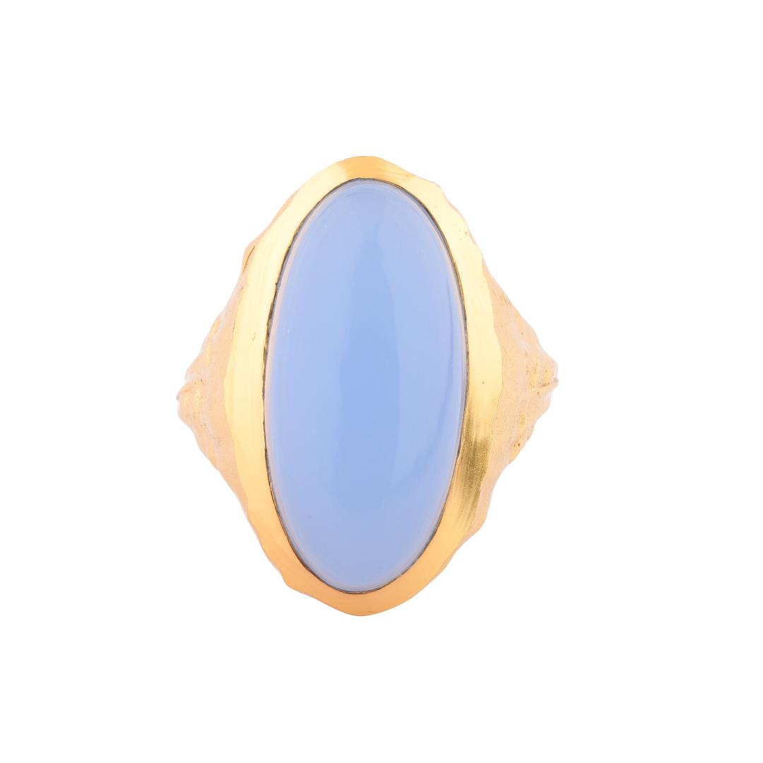 Anillo MEDITERRANEAN Calcedonia azul
