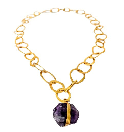 Collar MULTIPOSICIÓN con Amatista bruta