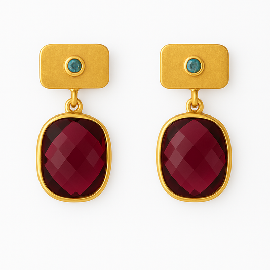 Pendientes SILK Granate