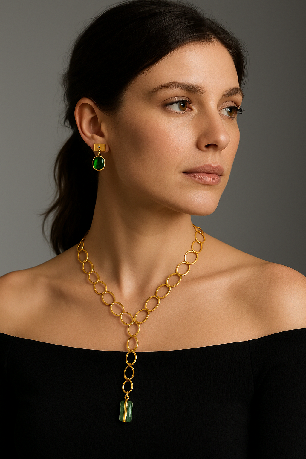 Collar MULTIPOSICIÓN con Aguamarina bruta