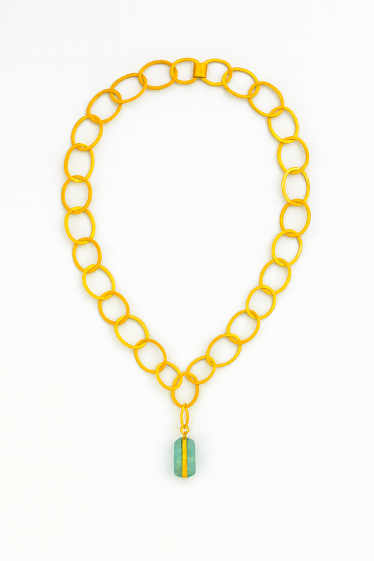 Collar MULTIPOSICIÓN con Aguamarina bruta