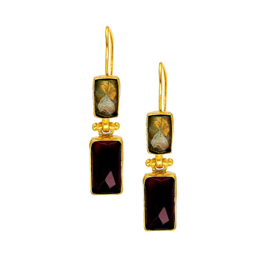 Pendientes FLAMINIA Labradorita y Amatista