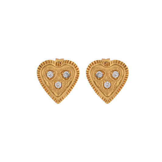 Pendientes botón HART Circonitas