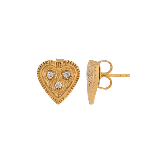 Pendientes botón HART Circonitas