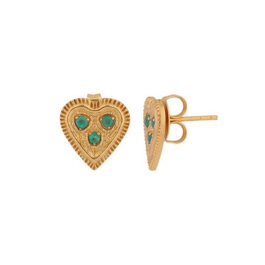 Pendientes botón HART Green onix