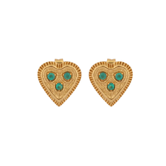 Pendientes botón HART Green onix