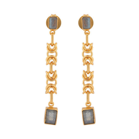 Pendientes largos ANCIENT Labradorita