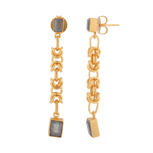 Pendientes largos ANCIENT Labradorita