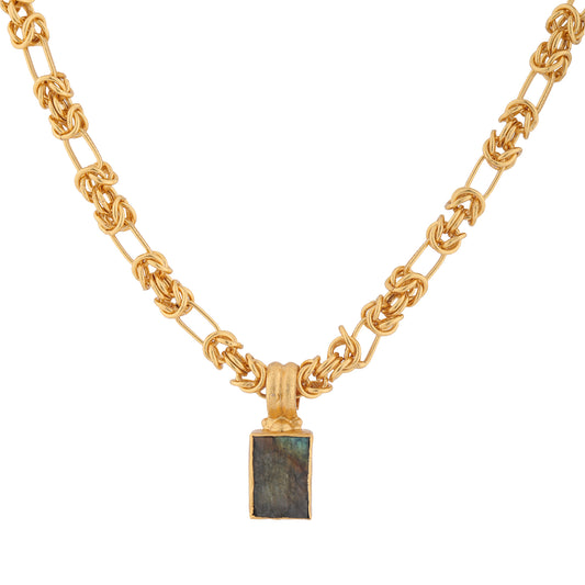 Collar AMULET Labradorita bruta