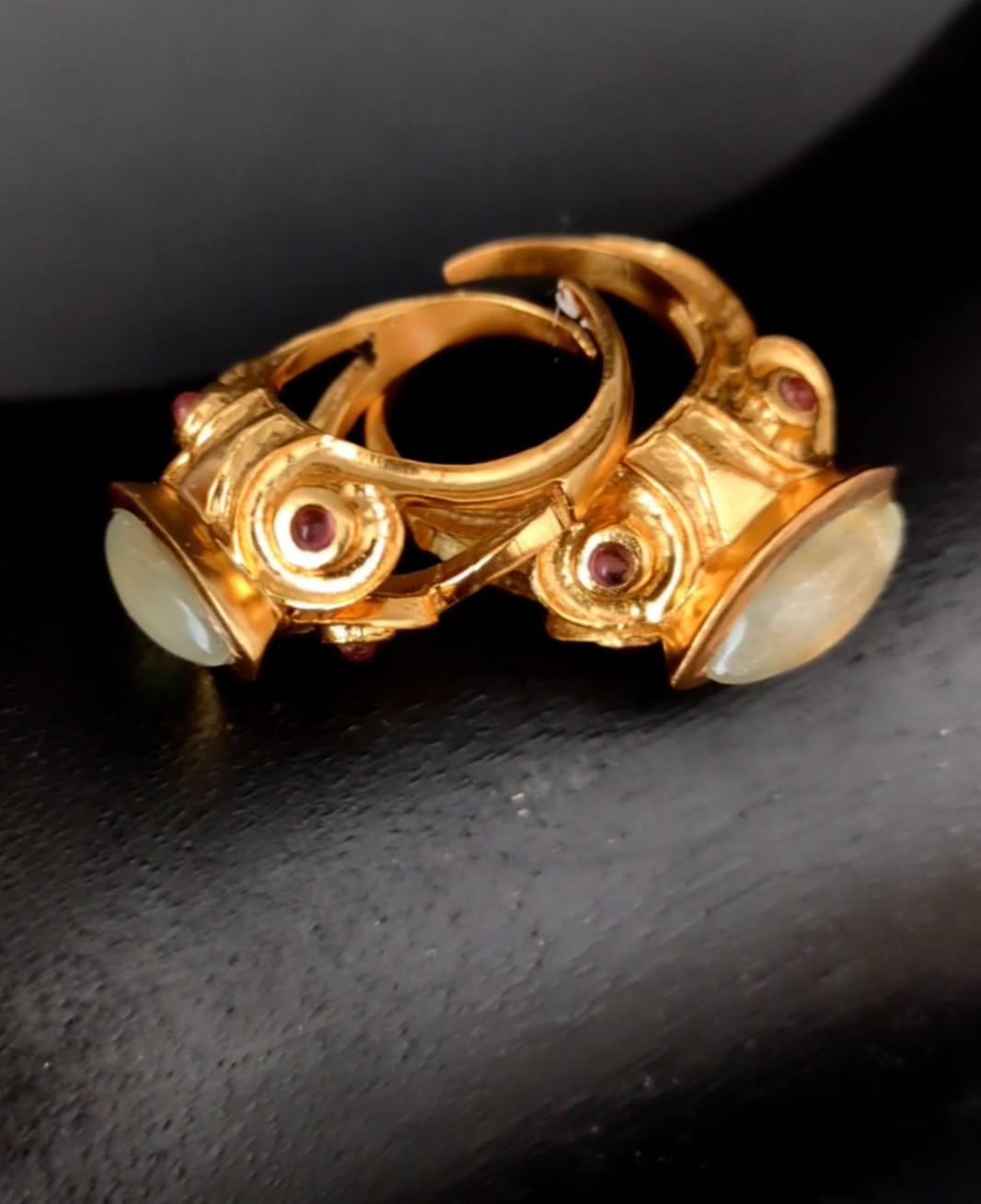 Anillo TOPKAPI  Prehenita y Granates