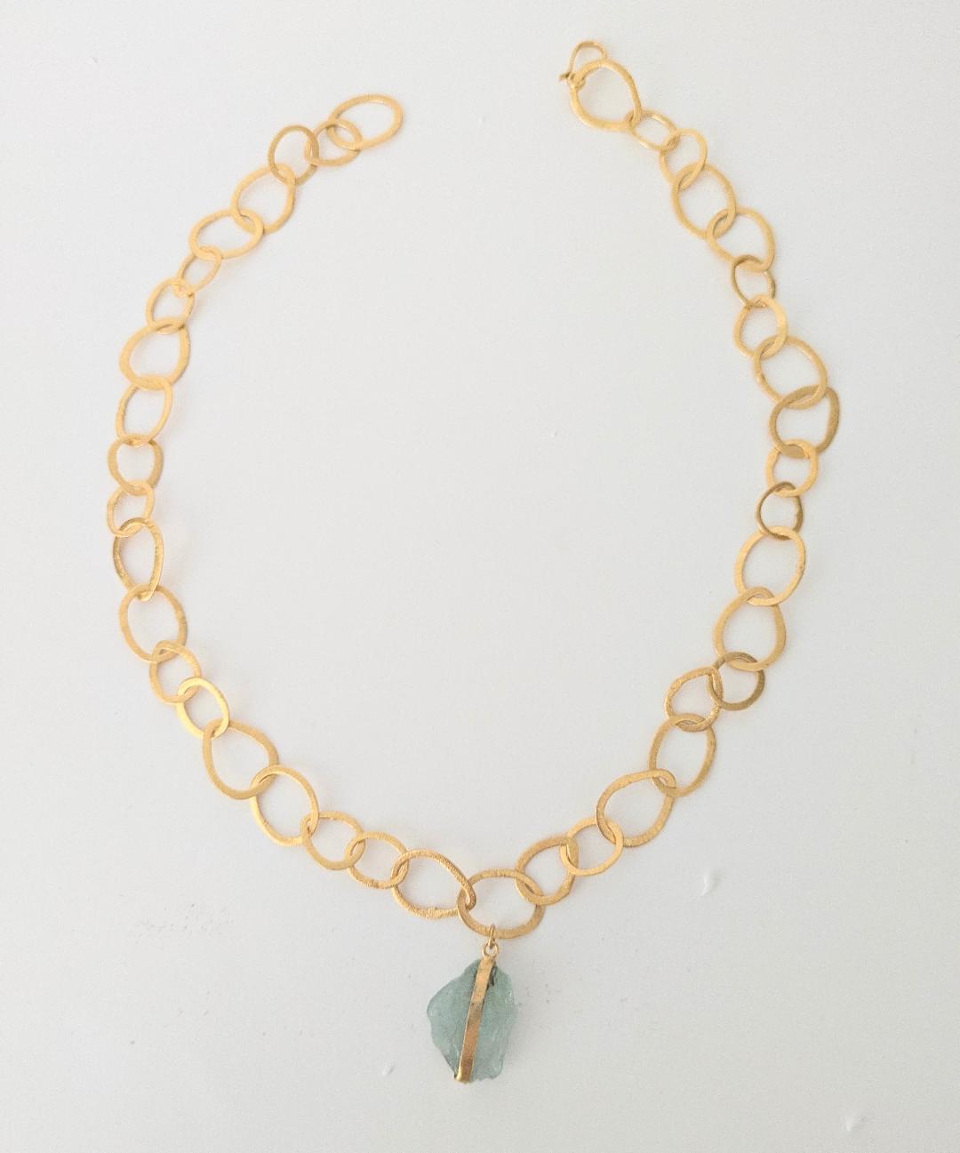 Collar MULTIPOSICIÓN con Aguamarina bruta