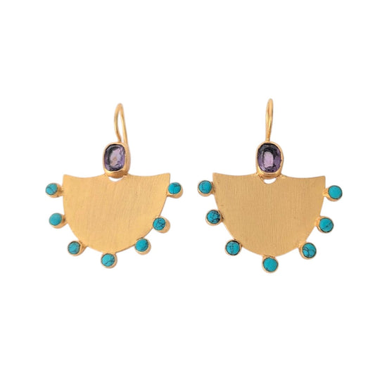 Pendientes ALEXANDRÍA Amatista y Turquesas