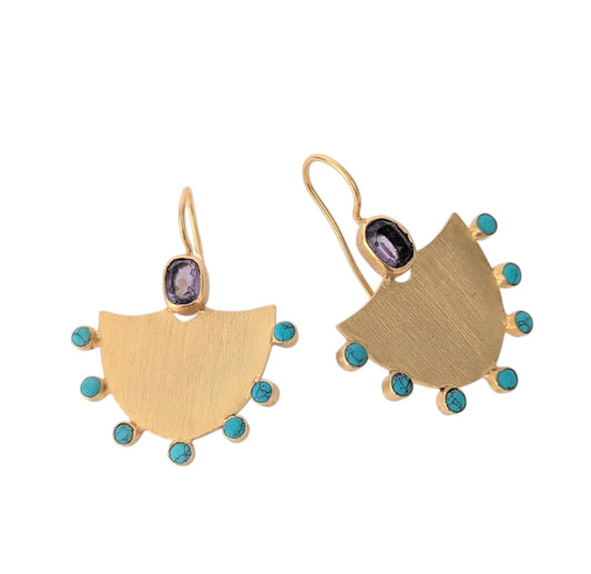 Pendientes ALEXANDRÍA Amatista y Turquesas