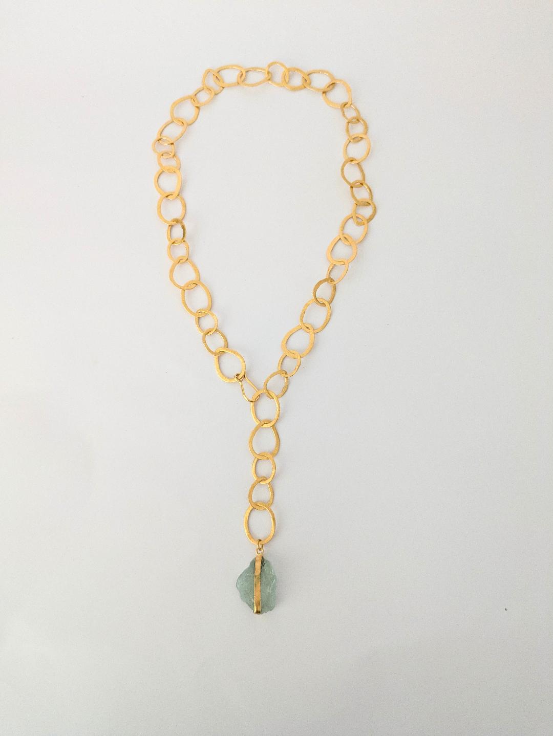 Collar MULTIPOSICIÓN con Aguamarina bruta