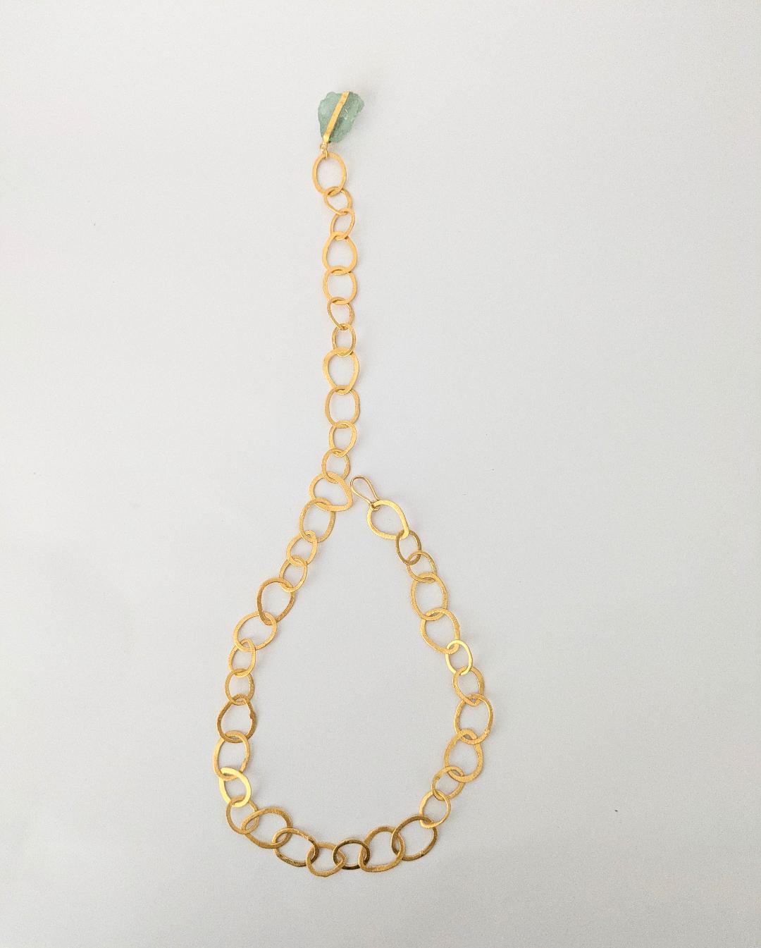 Collar MULTIPOSICIÓN con Aguamarina bruta