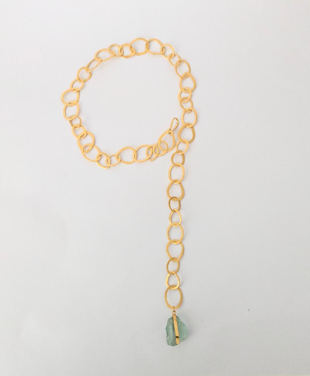 Collar MULTIPOSICIÓN con Aguamarina bruta