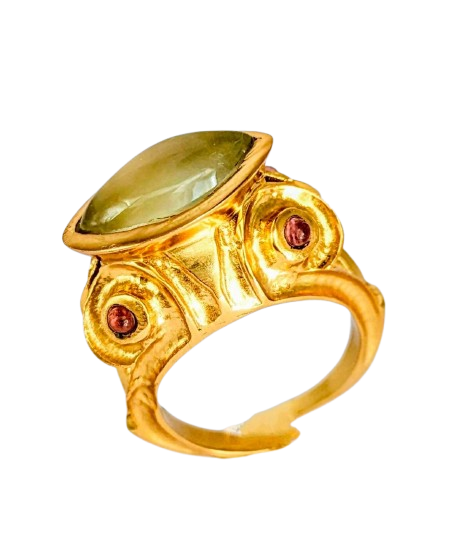 Anillo TOPKAPI  Prehenita y Granates