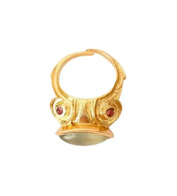 Anillo TOPKAPI  Prehenita y Granates