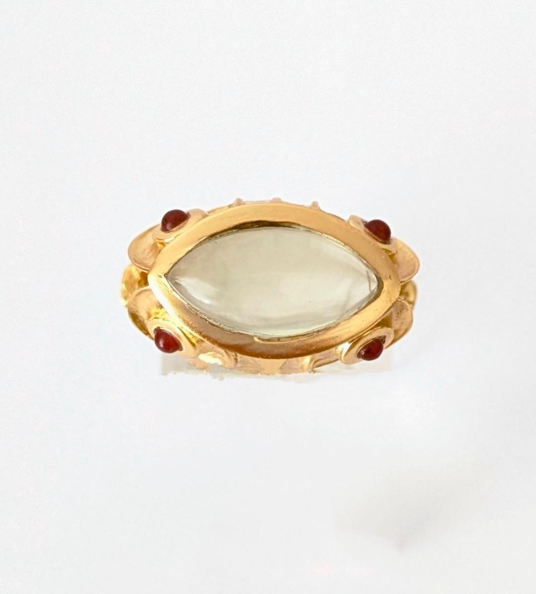 Anillo TOPKAPI  Prehenita y Granates