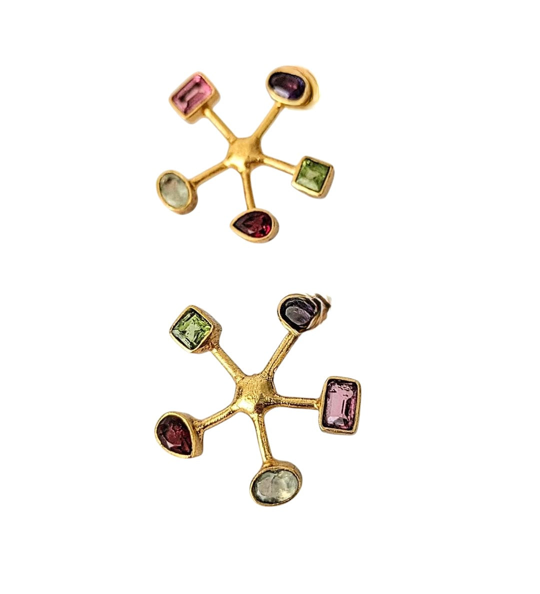 Pendientes ESTRELLA combo Amatista, Prehnita, Labradorita, Granate y Tirmalina rosa