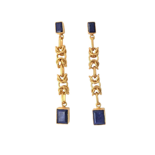 Pendientes largos ANCIENT Lapislázuli