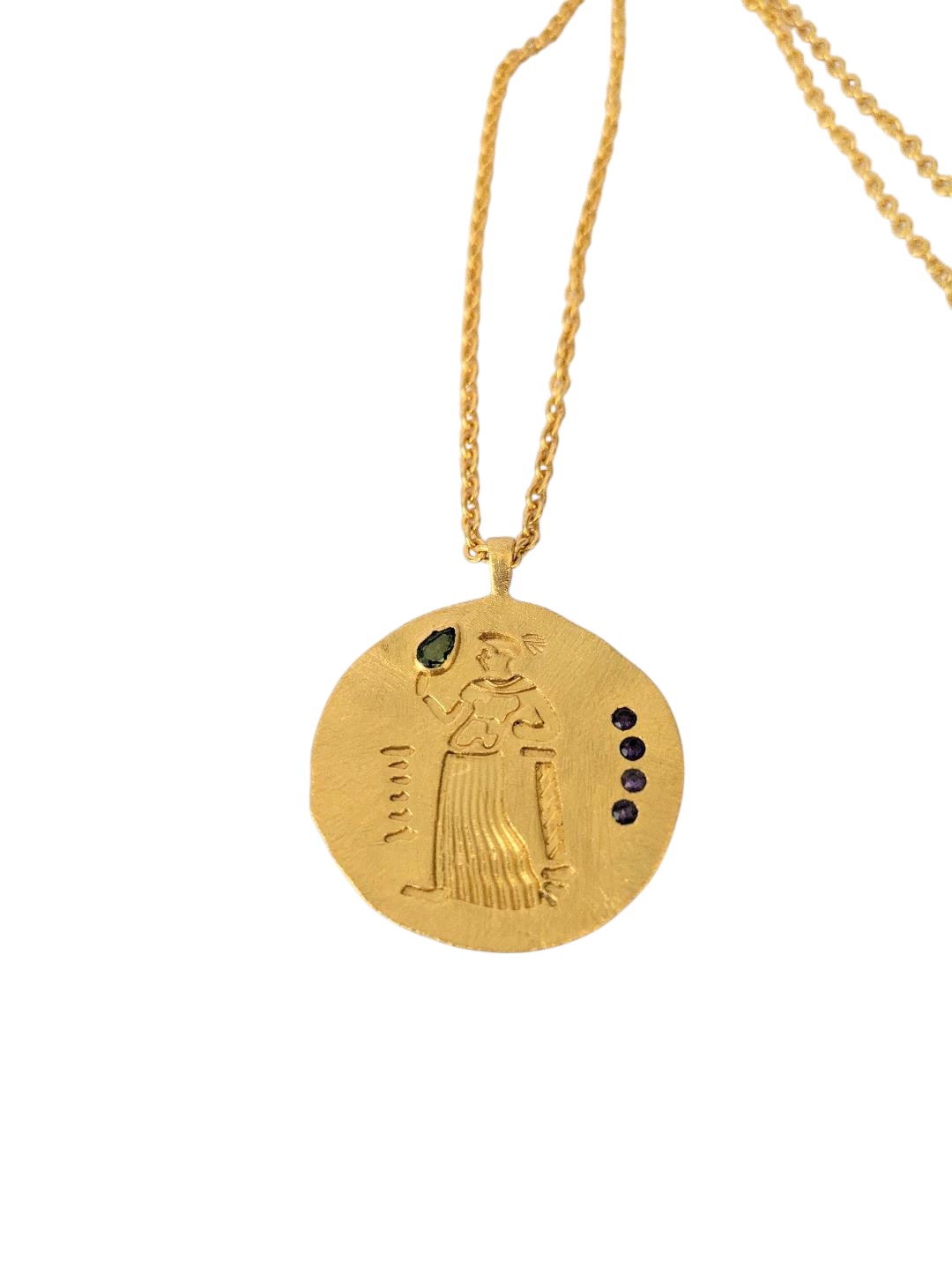 Collar  HELENA Prehnita y amatistas